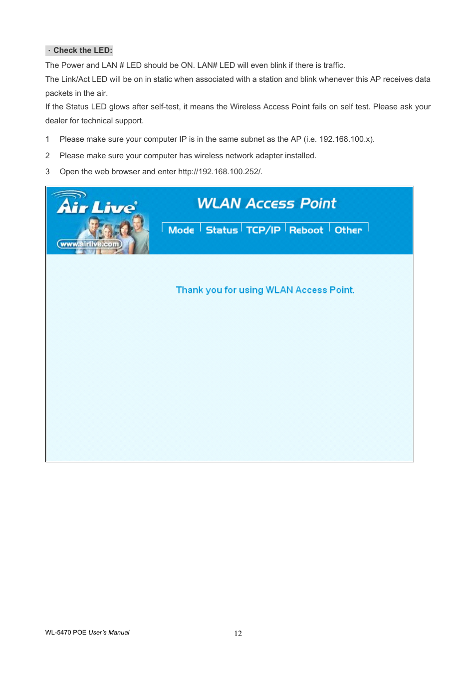 AirLive WL-5470POE User Manual | Page 15 / 82