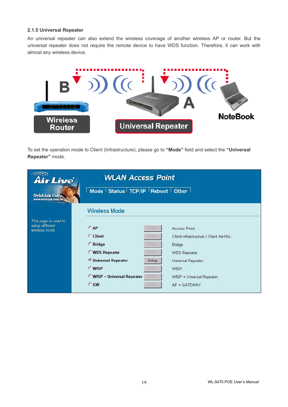 AirLive WL-5470POE User Manual | Page 22 / 82