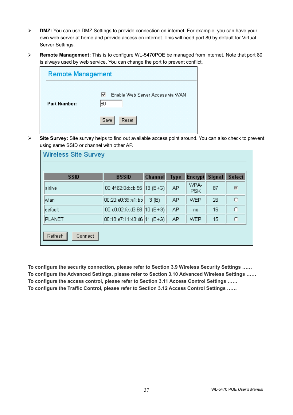 AirLive WL-5470POE User Manual | Page 40 / 82