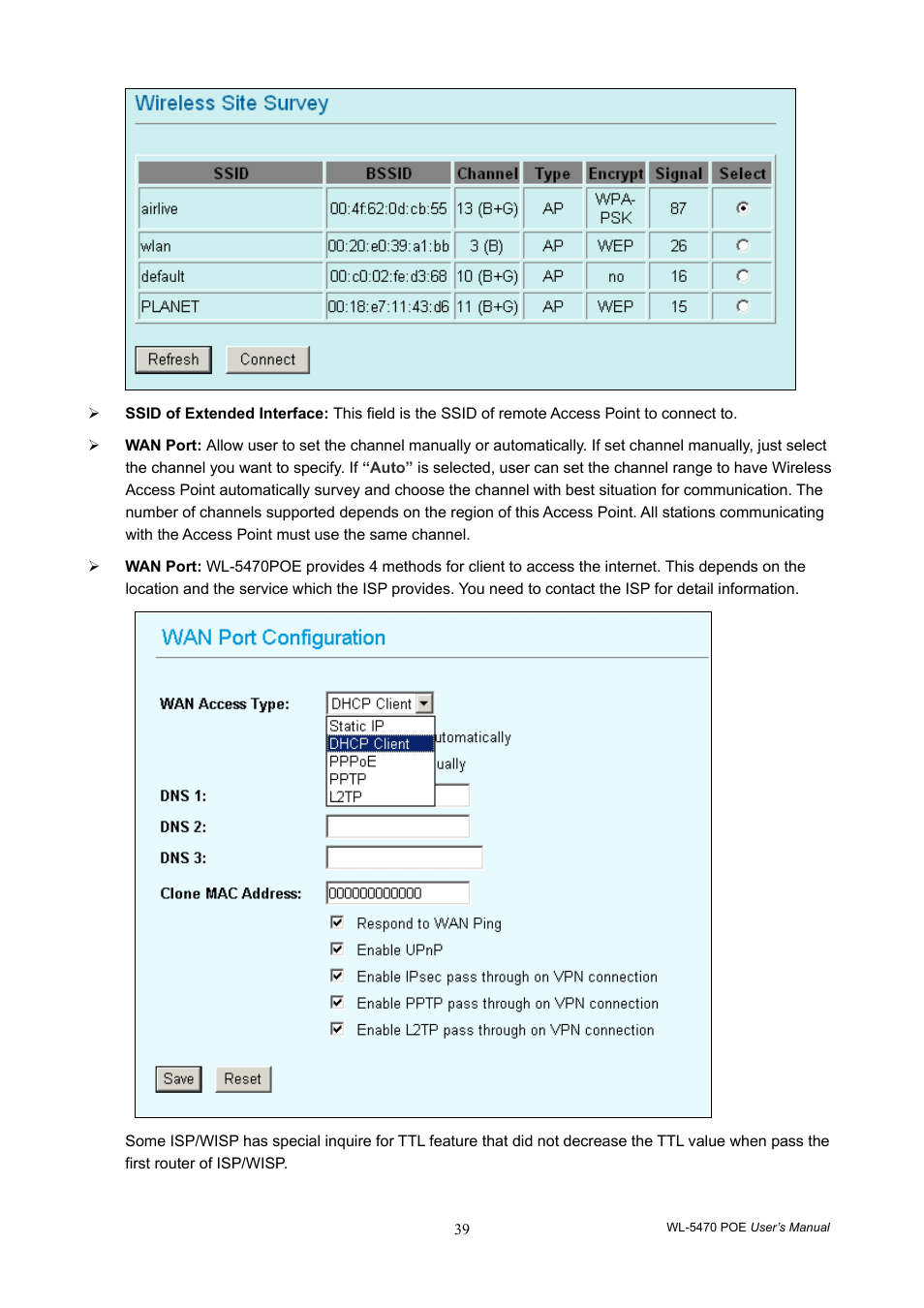 AirLive WL-5470POE User Manual | Page 42 / 82