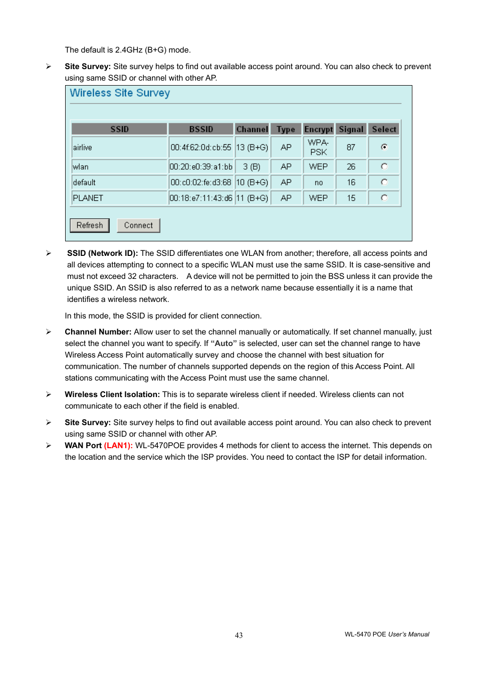 AirLive WL-5470POE User Manual | Page 46 / 82