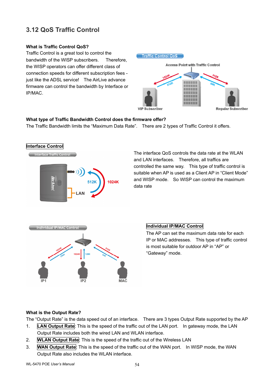 12 qos traffic control | AirLive WL-5470POE User Manual | Page 57 / 82