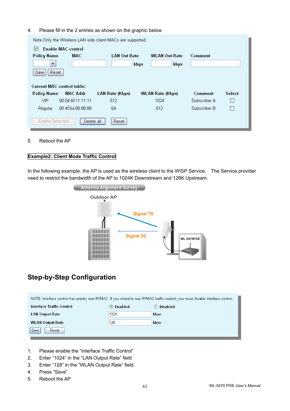 Step-by-step configuration | AirLive WL-5470POE User Manual | Page 64 / 82