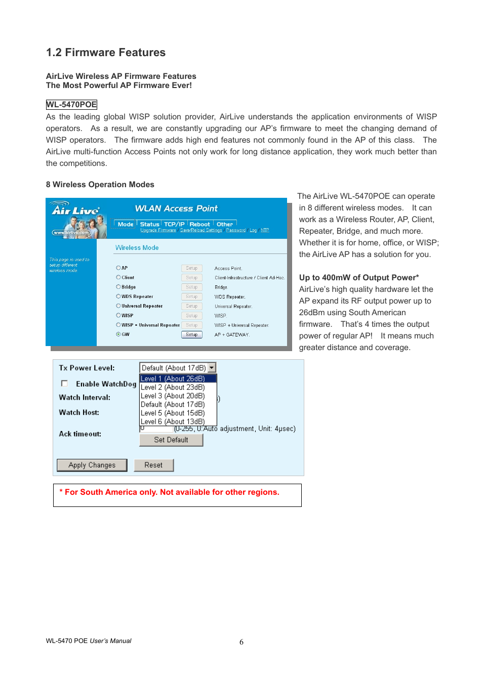 2 firmware features | AirLive WL-5470POE User Manual | Page 9 / 82