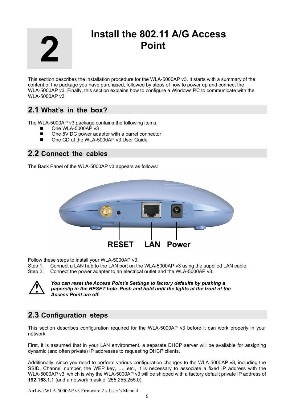 AirLive WLA-5000AP v3 User Manual | Page 12 / 77