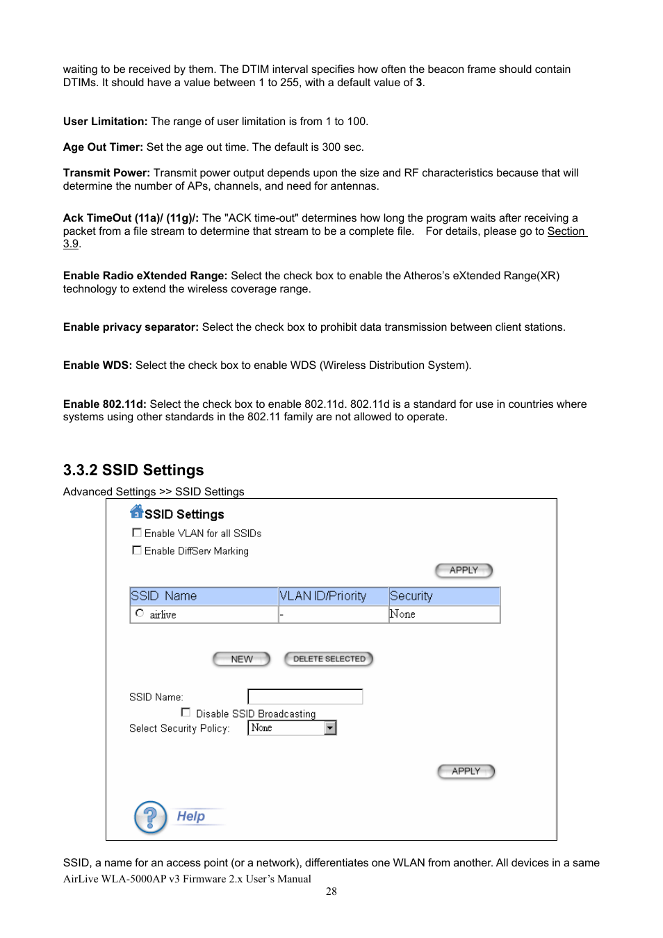 2 ssid settings | AirLive WLA-5000AP v3 User Manual | Page 34 / 77