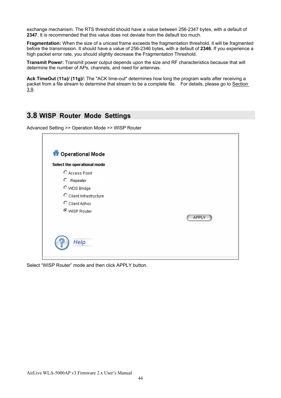 Wisp router mode settings | AirLive WLA-5000AP v3 User Manual | Page 50 / 77