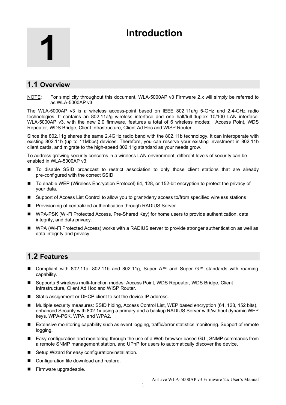 Introduction | AirLive WLA-5000AP v3 User Manual | Page 7 / 77