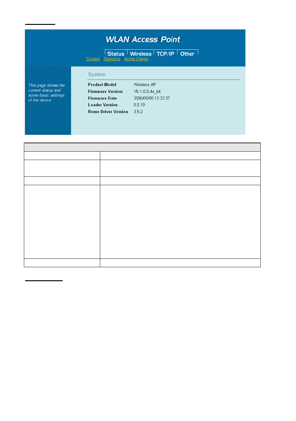 System, Statistics | AirLive WLA-5200AP-G User Manual | Page 18 / 49