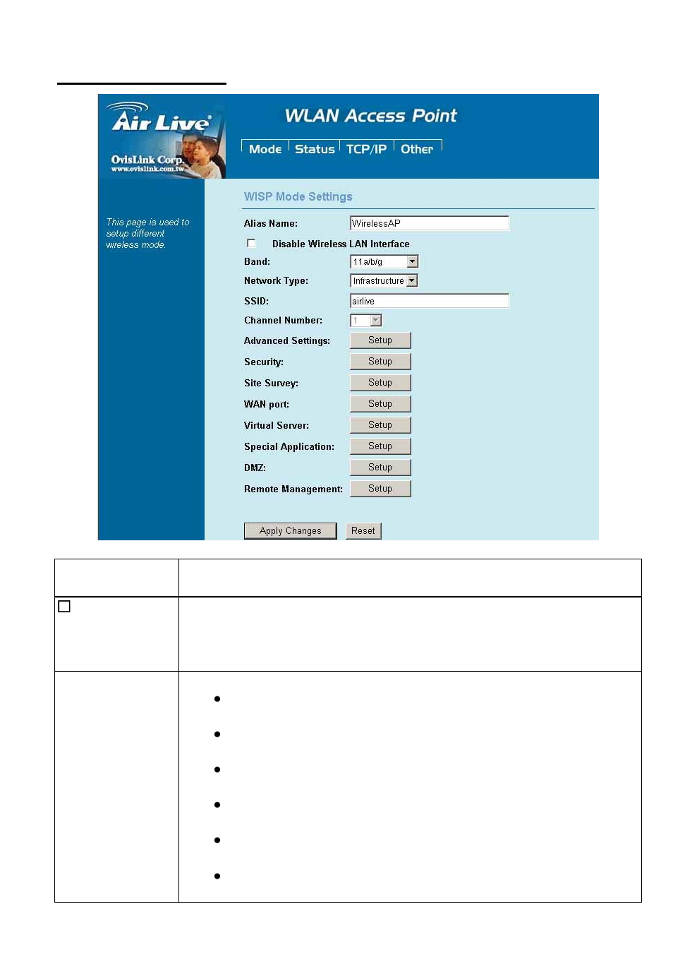 Wisp mode settings | AirLive WLA-5200AP-G User Manual | Page 39 / 49