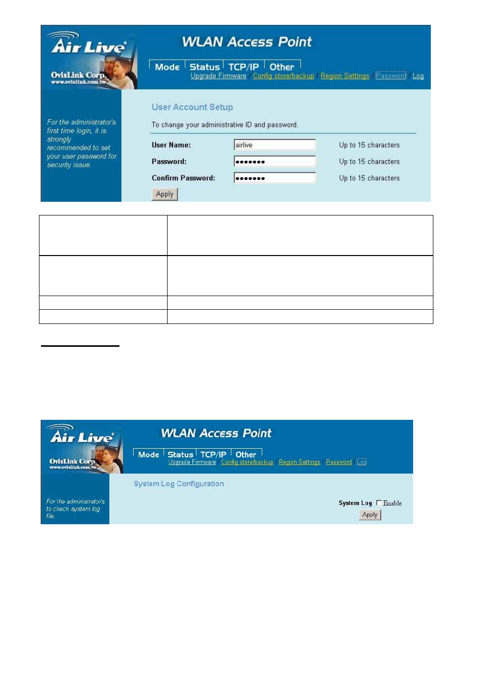 System log | AirLive WLA-5200AP-G User Manual | Page 49 / 49