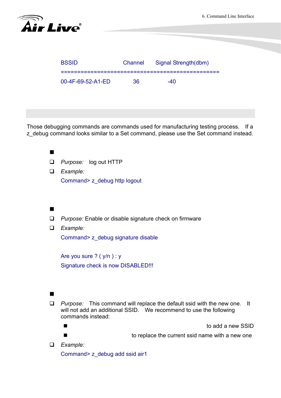2 debugging commands | AirLive WLA-9000AP User Manual | Page 105 / 171
