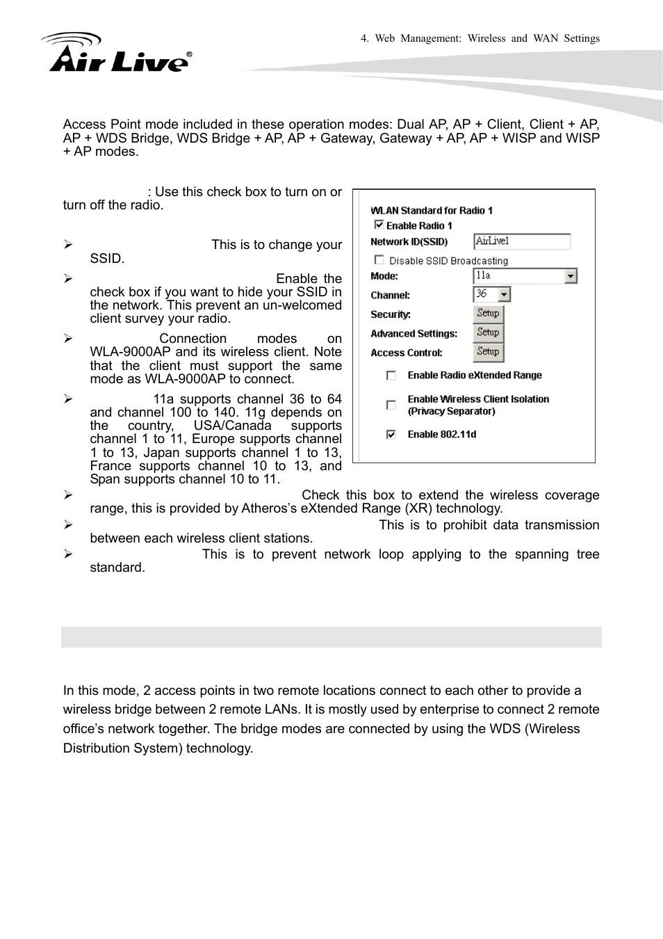 4 wds settings | AirLive WLA-9000AP User Manual | Page 68 / 171