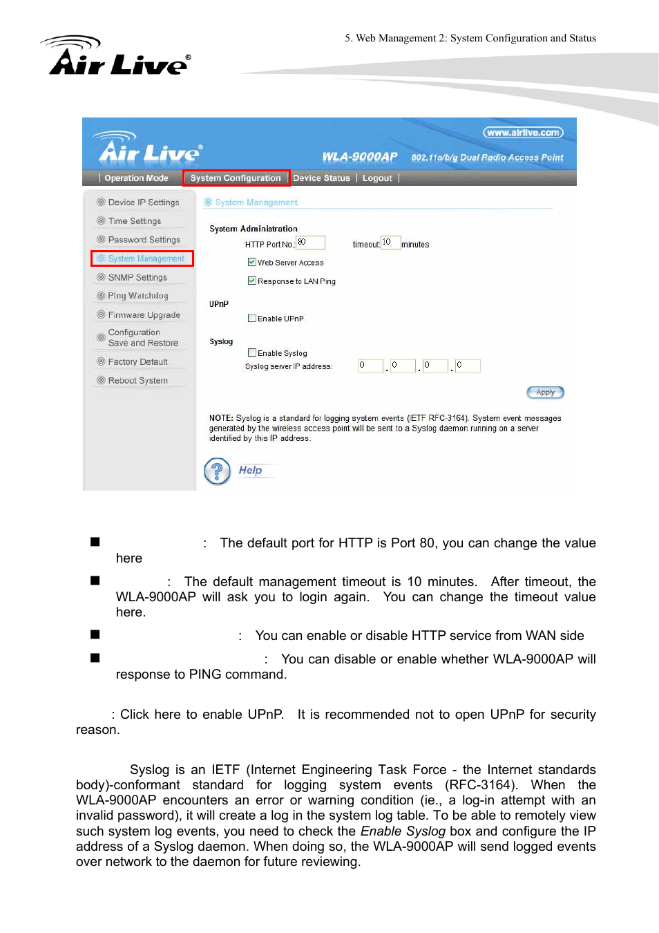 AirLive WLA-9000AP User Manual | Page 91 / 171