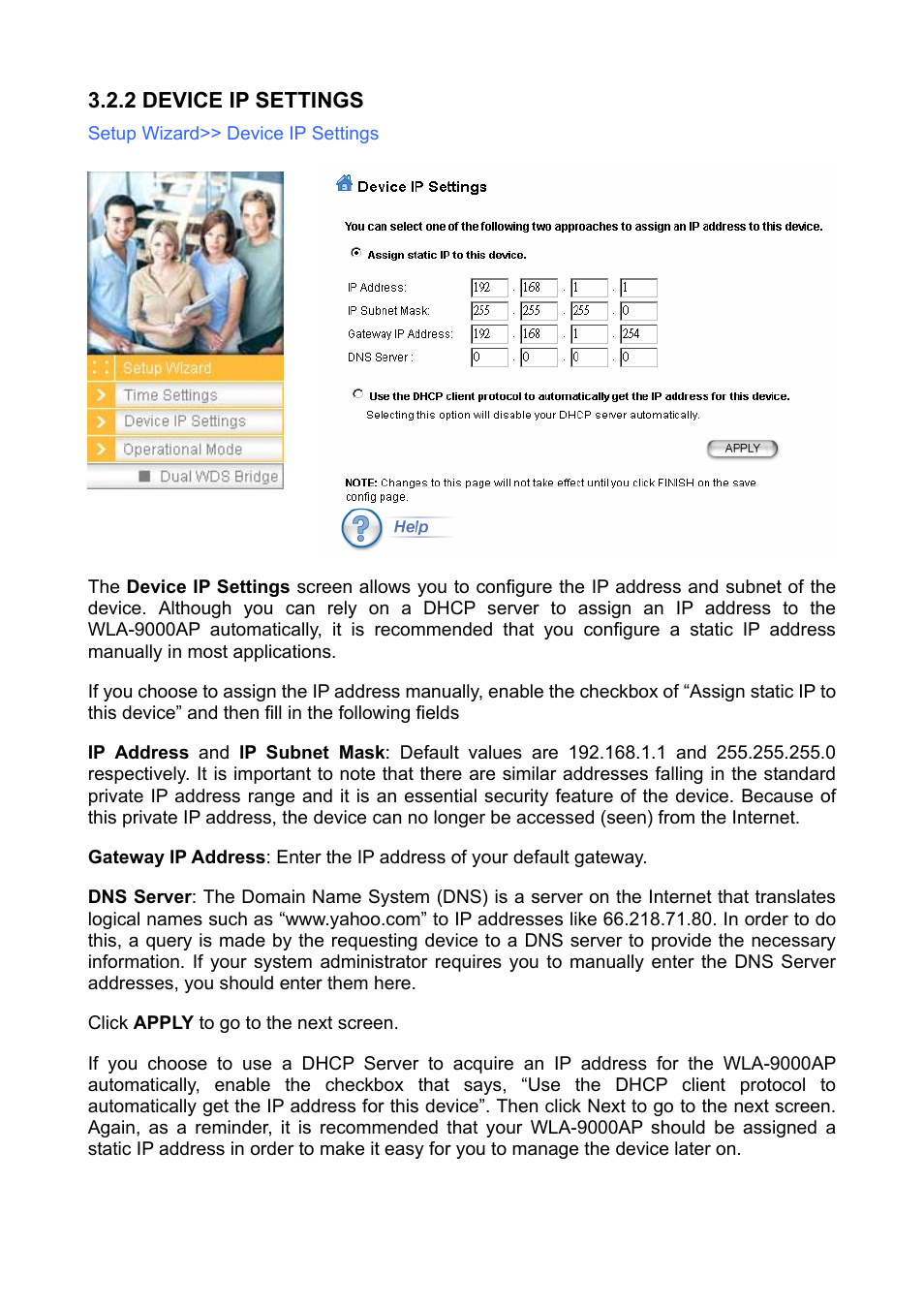 2 device ip settings | AirLive WLA-9000AP PCBA User Manual | Page 15 / 53