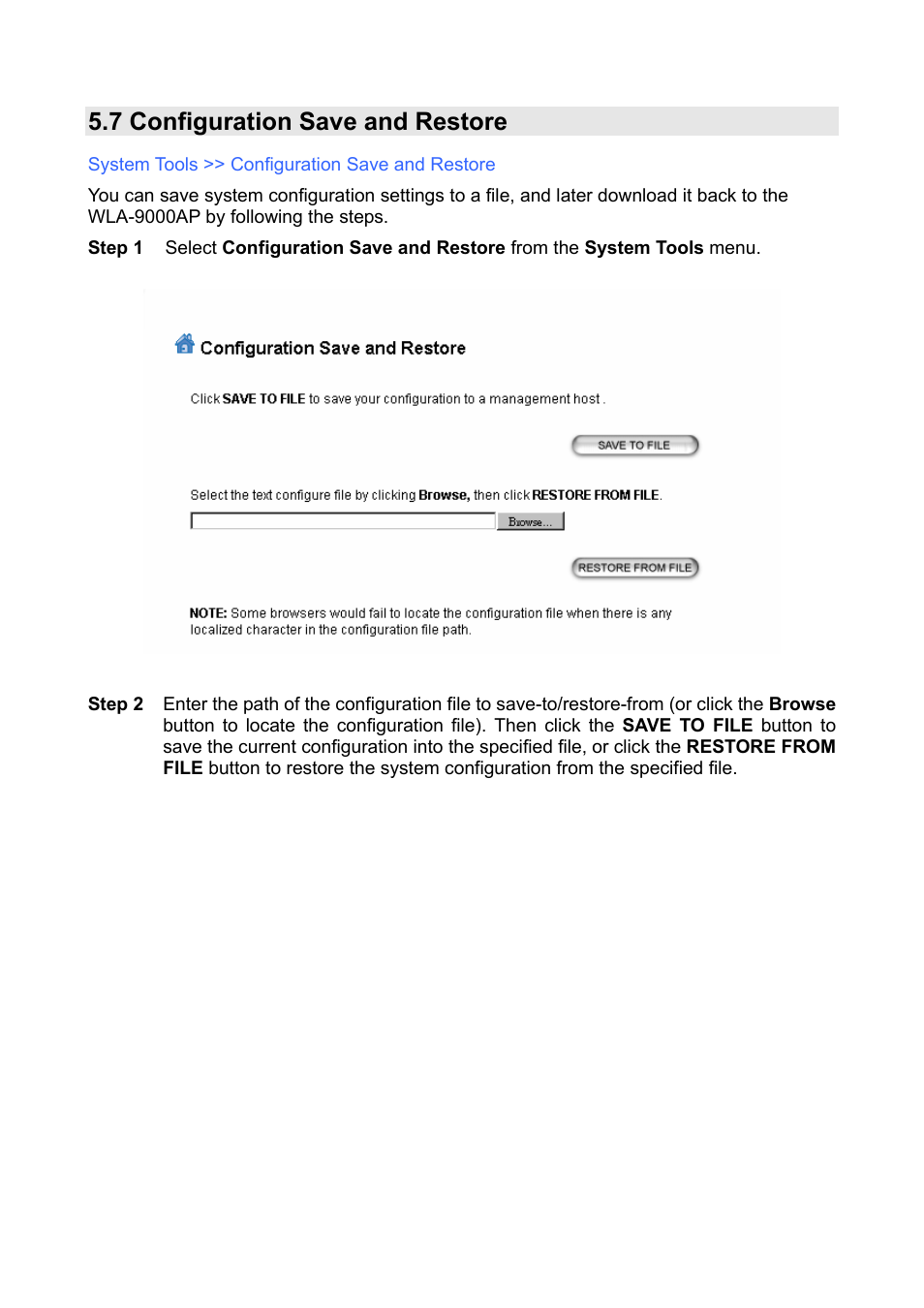 7 configuration save and restore | AirLive WLA-9000AP PCBA User Manual | Page 49 / 53