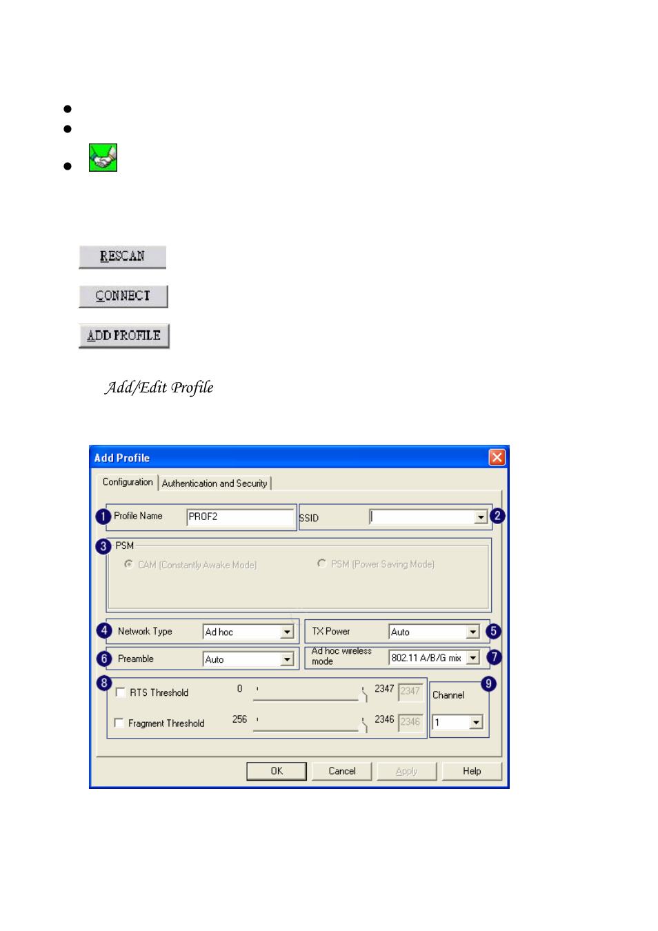 1-1 add/edit profile, Add/edit profile | AirLive WMM-3000PCM User Manual | Page 15 / 59