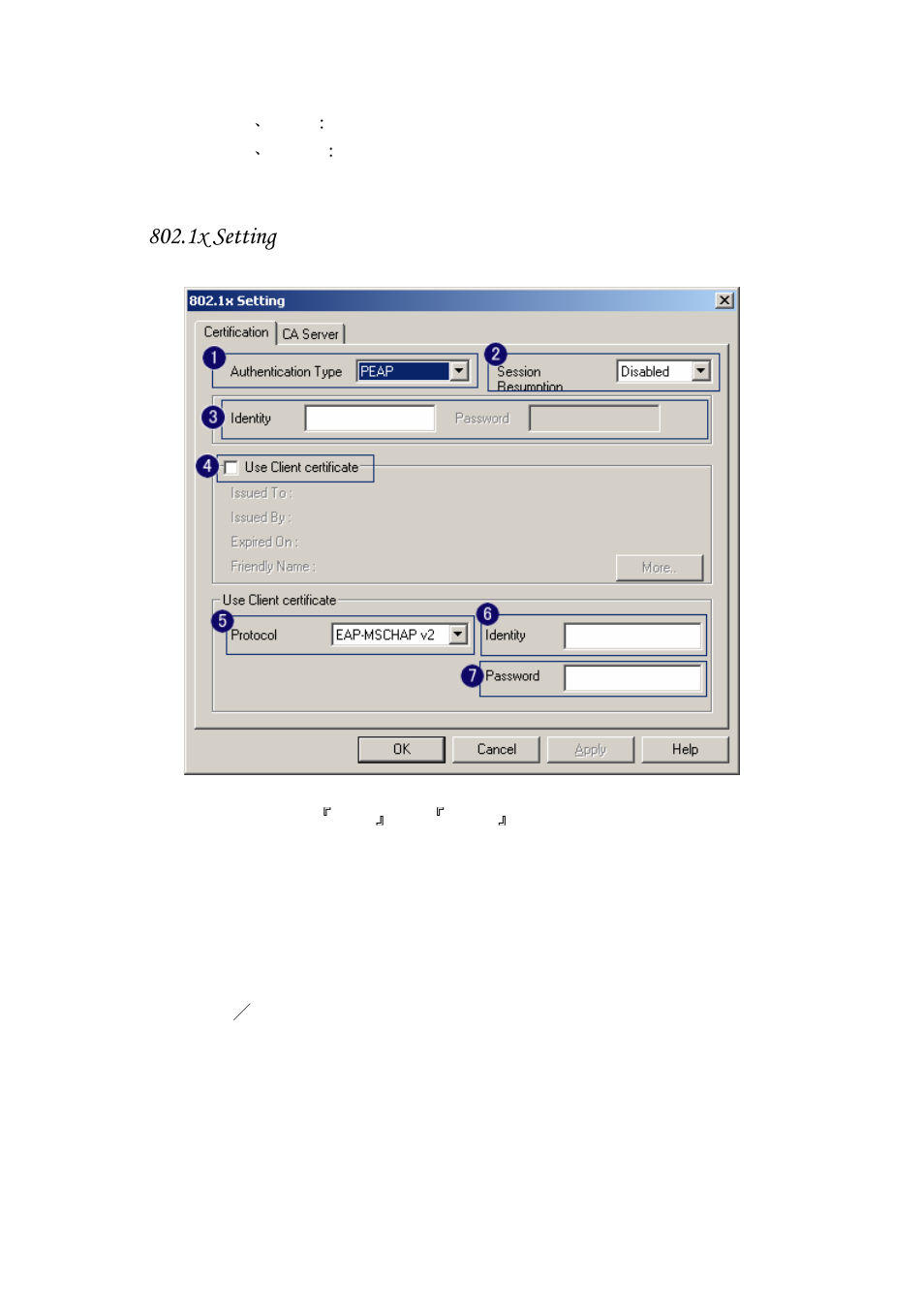 2-1 802.1x setting, 1x setting | AirLive WMM-3000PCM User Manual | Page 18 / 59