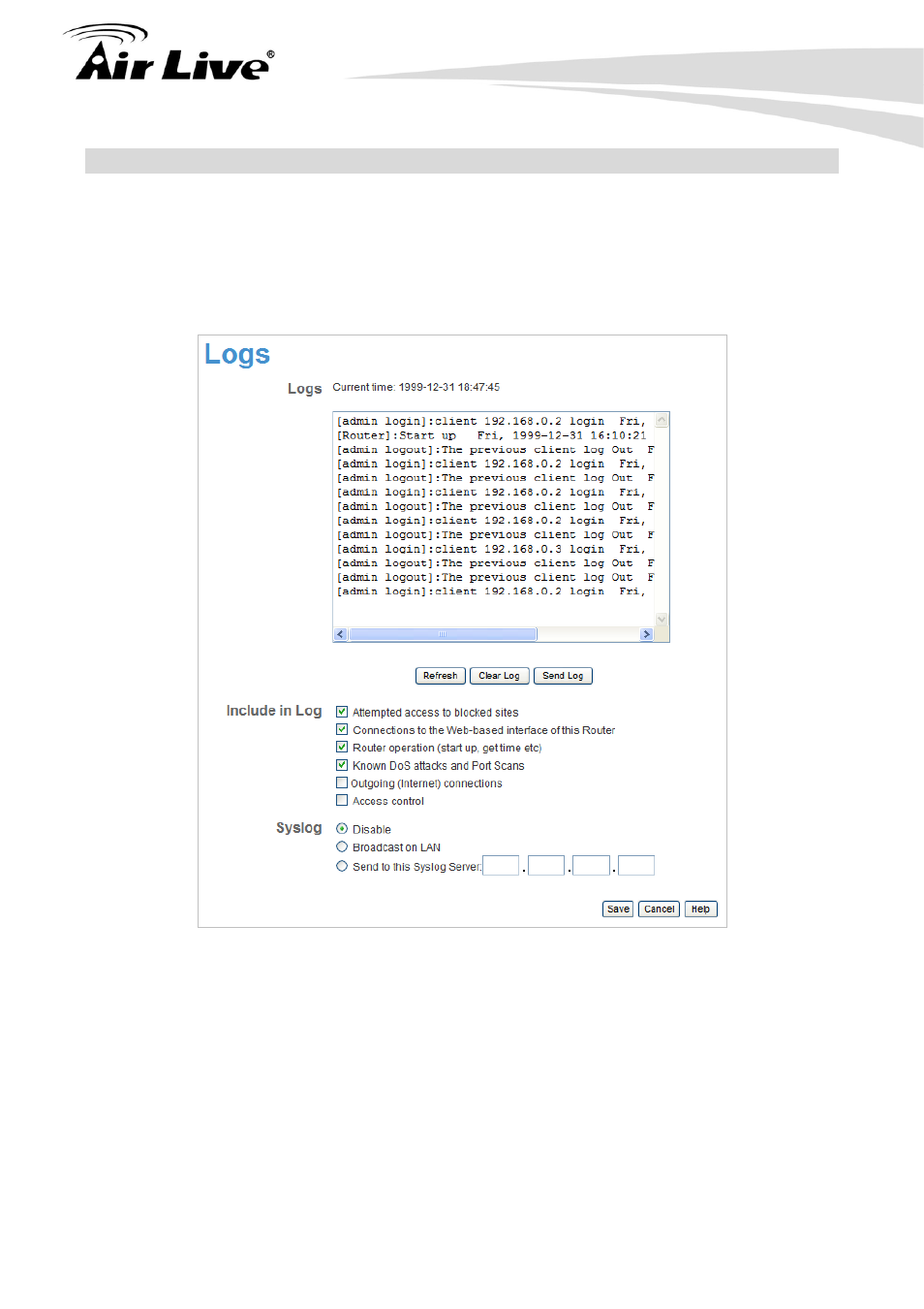 3 logs | AirLive WN-151ARM User Manual | Page 77 / 119