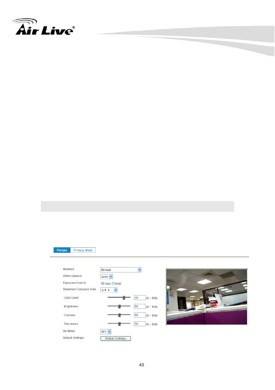 3 camera – adjust camera parameters | AirLive WN-200HD User Manual | Page 48 / 103