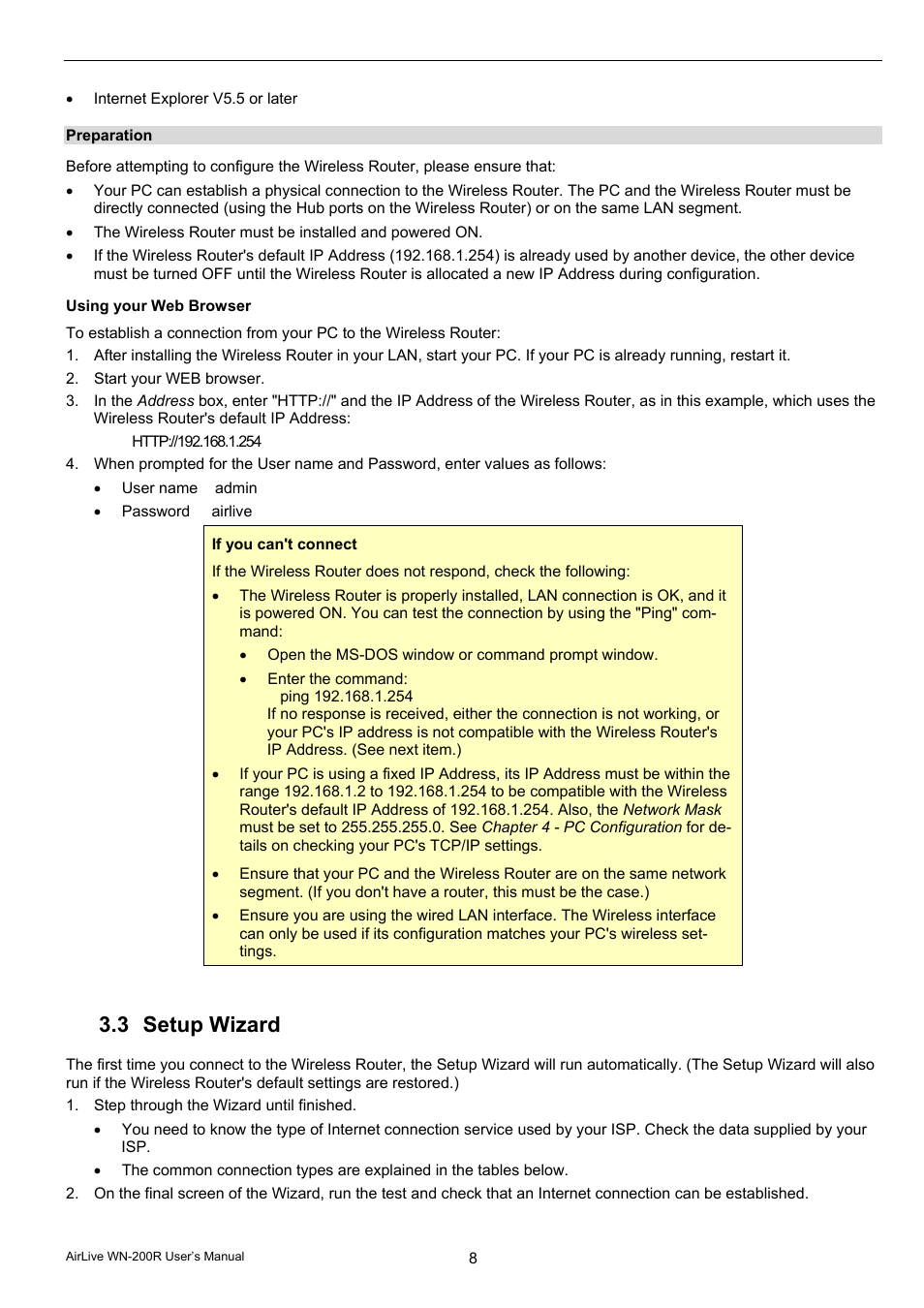 3 setup wizard | AirLive WN-200R User Manual | Page 12 / 95