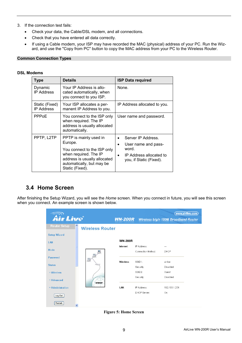 4 home screen | AirLive WN-200R User Manual | Page 13 / 95