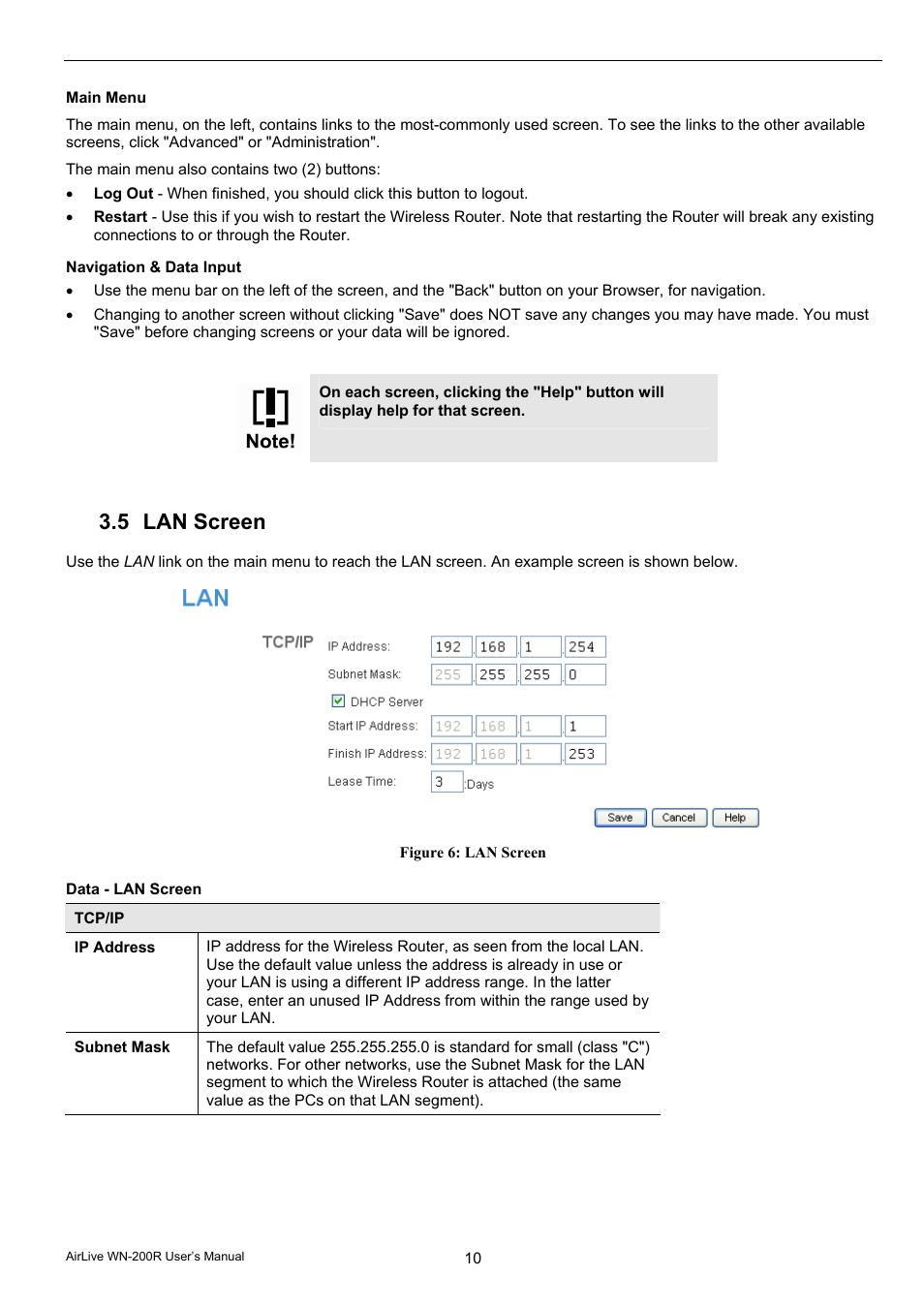 5 lan screen | AirLive WN-200R User Manual | Page 14 / 95