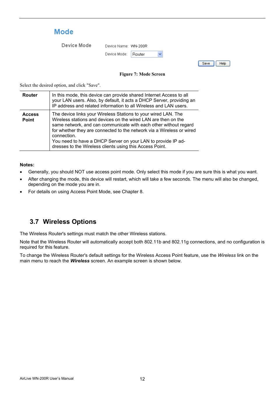 7 wireless options | AirLive WN-200R User Manual | Page 16 / 95