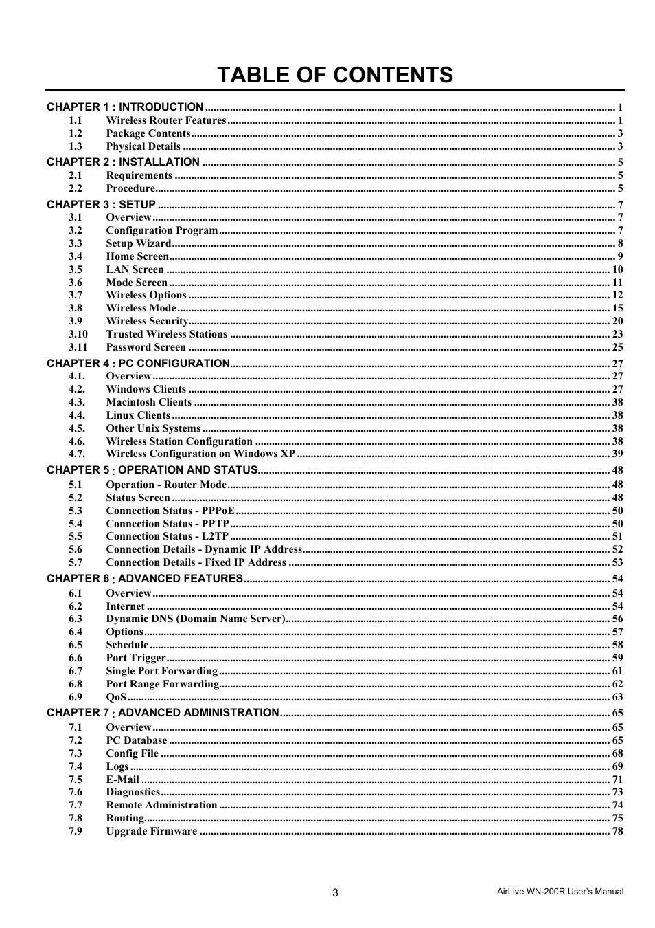 AirLive WN-200R User Manual | Page 3 / 95