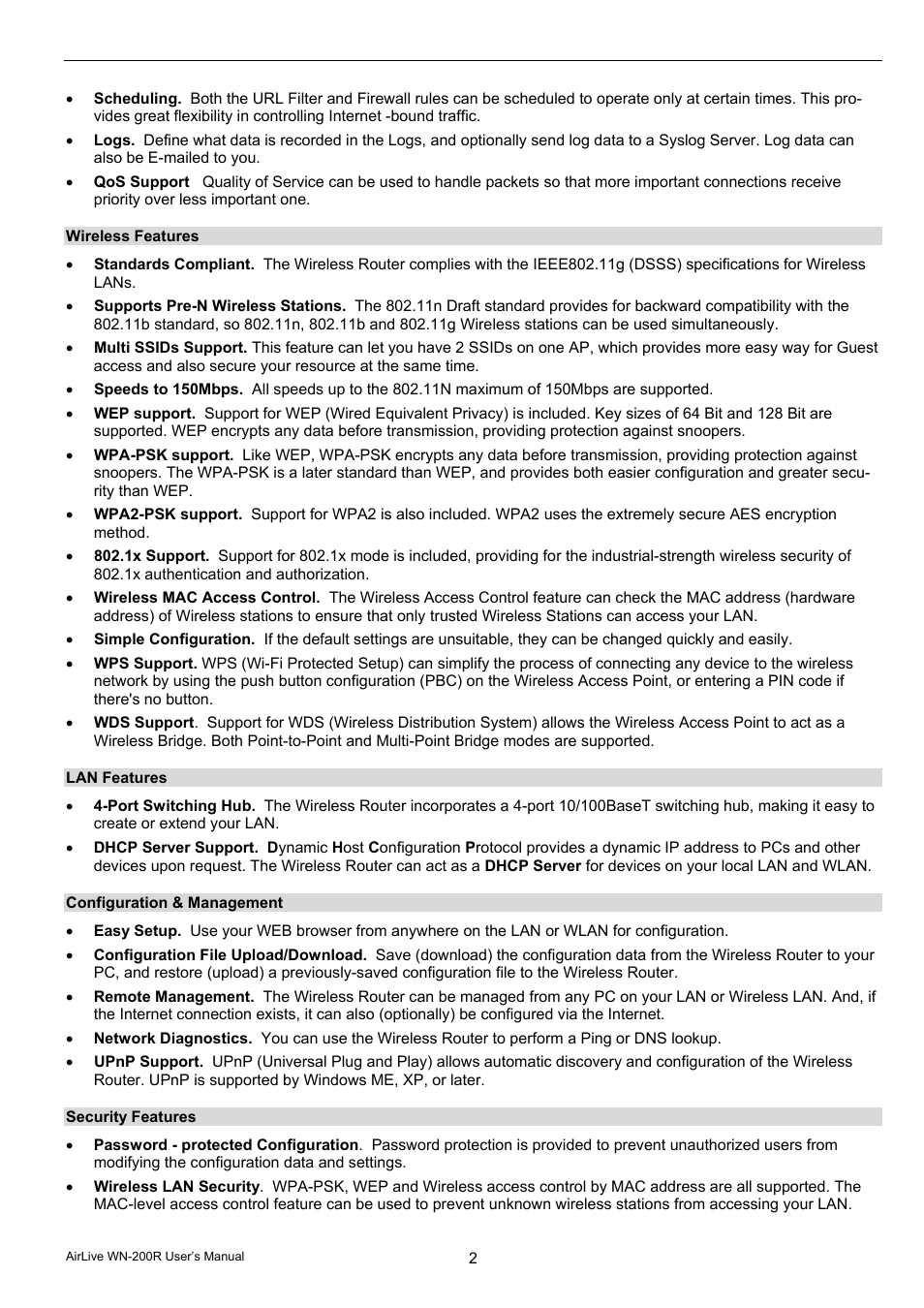 AirLive WN-200R User Manual | Page 6 / 95