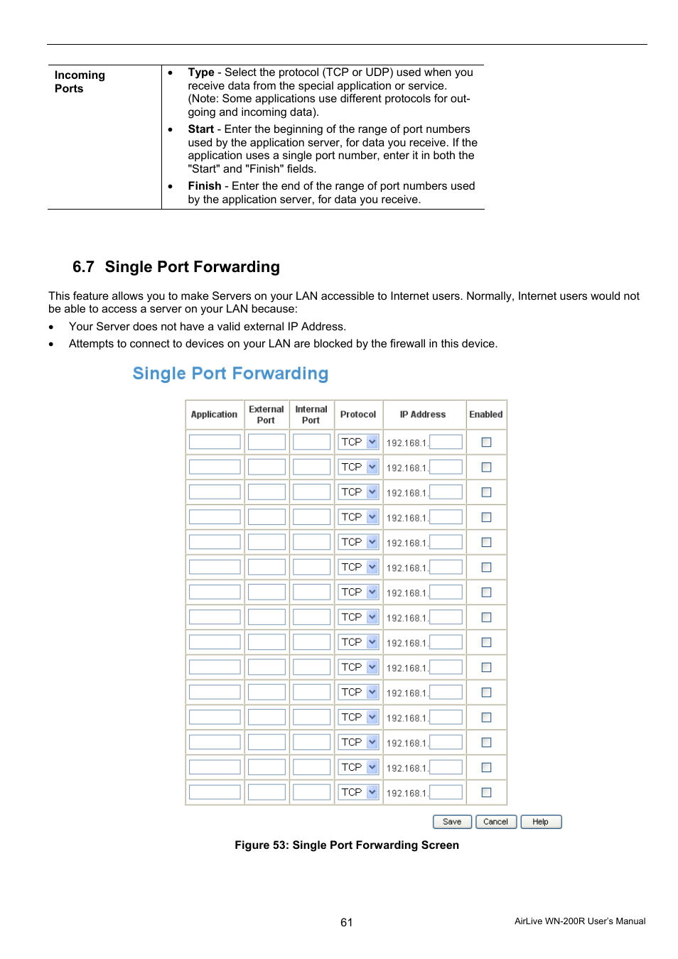 7 single port forwarding | AirLive WN-200R User Manual | Page 65 / 95