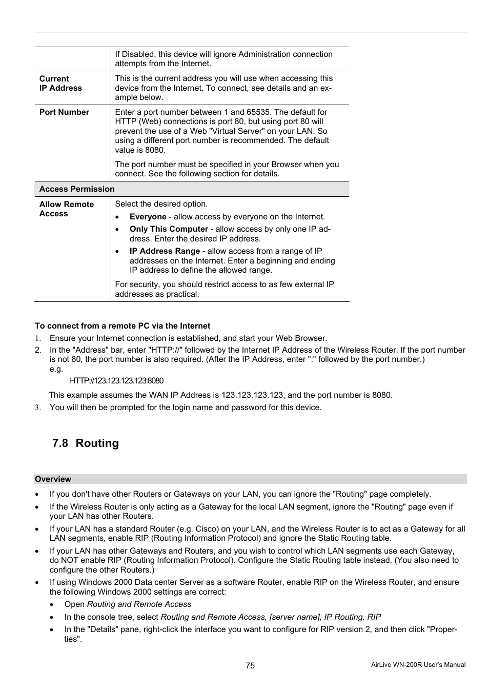 8 routing | AirLive WN-200R User Manual | Page 79 / 95