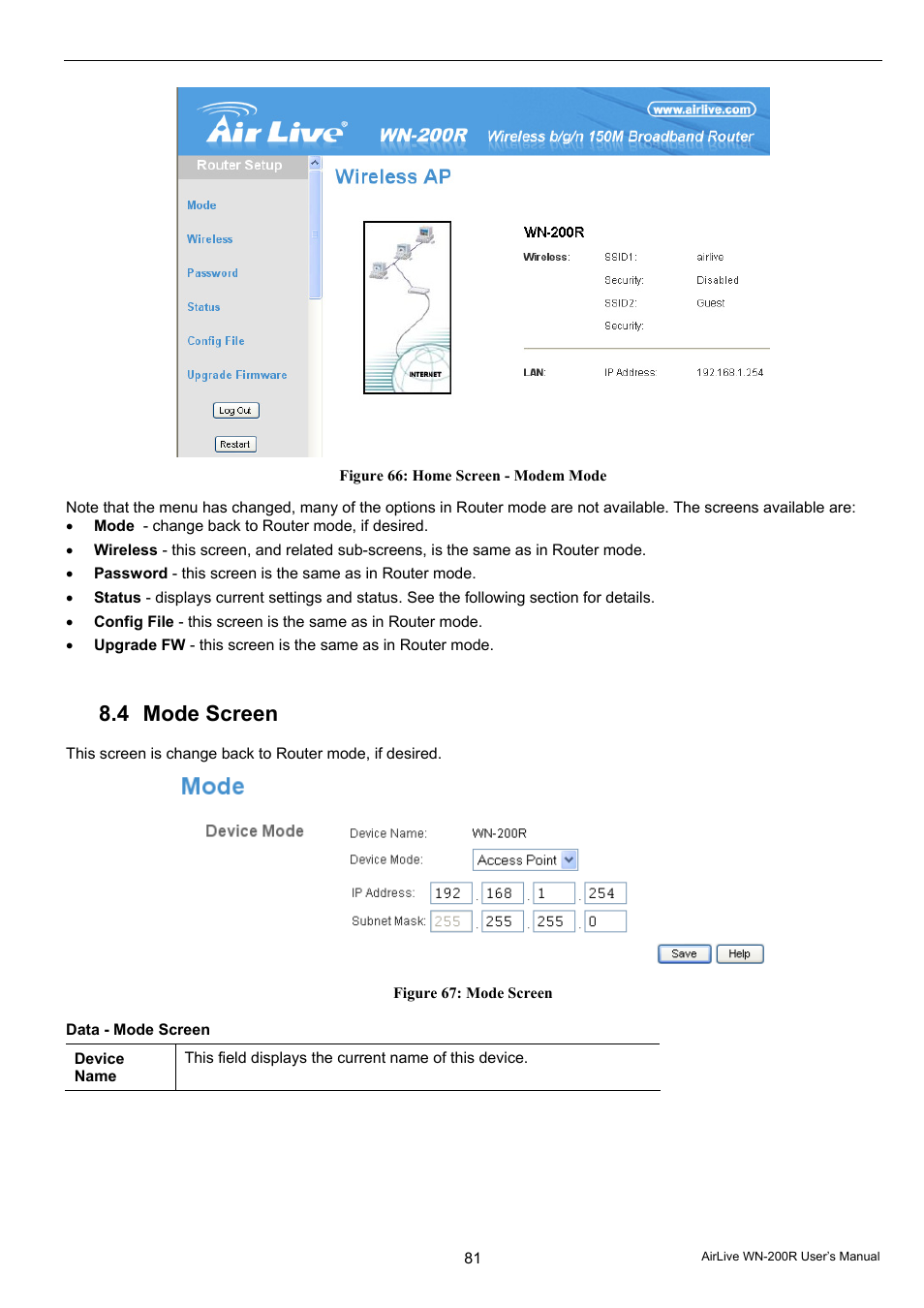 4 mode screen | AirLive WN-200R User Manual | Page 85 / 95