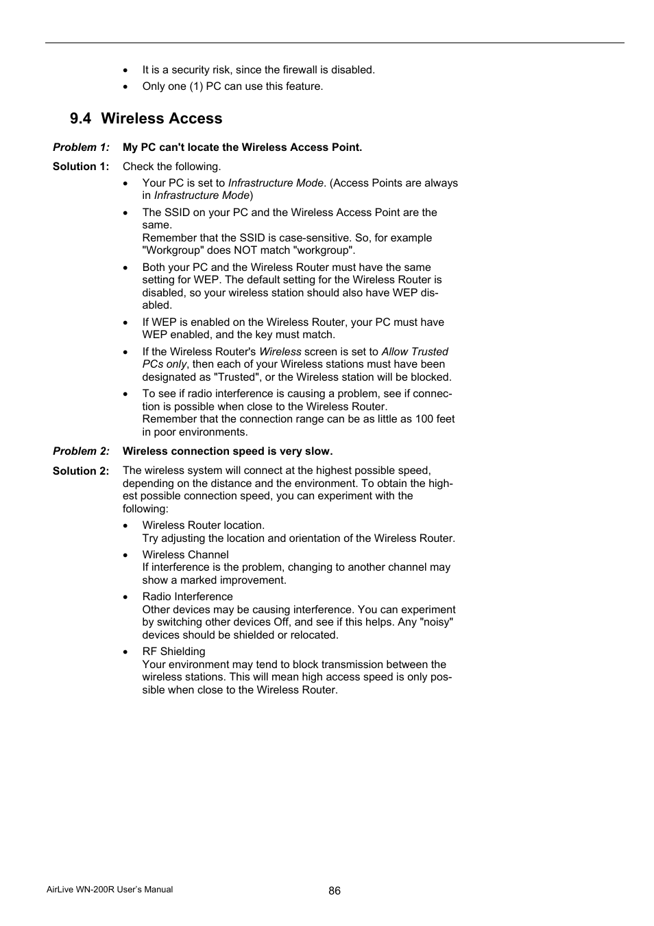4 wireless access | AirLive WN-200R User Manual | Page 90 / 95