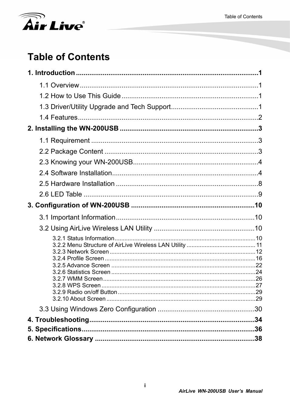 AirLive WN-200USB User Manual | Page 3 / 56