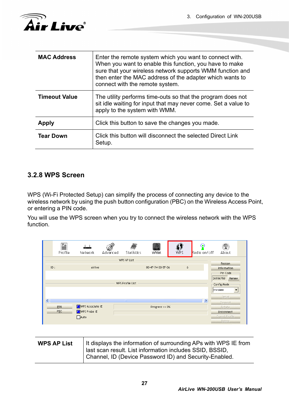 8 wps screen | AirLive WN-200USB User Manual | Page 30 / 56