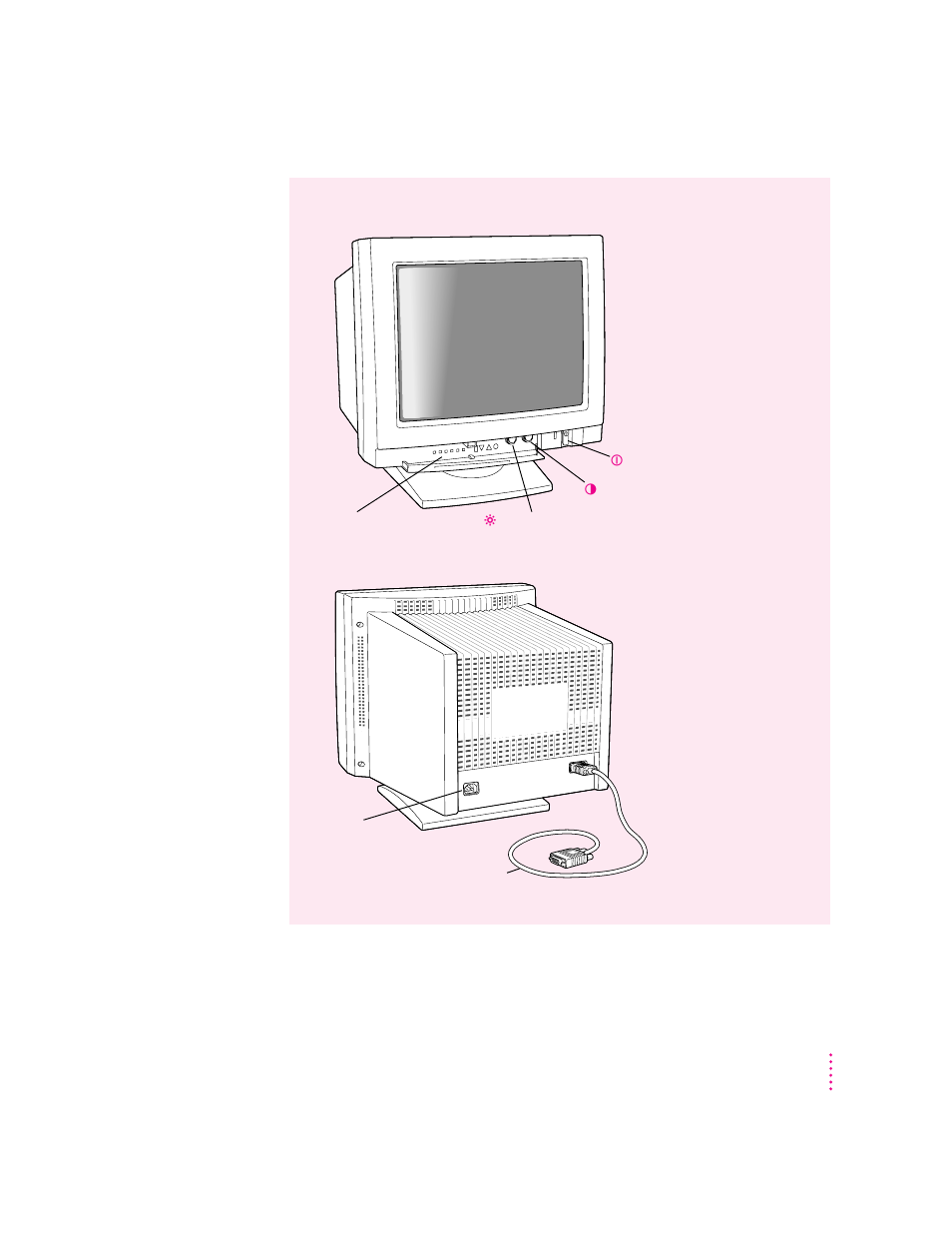 Your apple multiple scan display at a glance | Apple Multiple Scan 1705 Display (17-inch CRT) User Manual | Page 13 / 59
