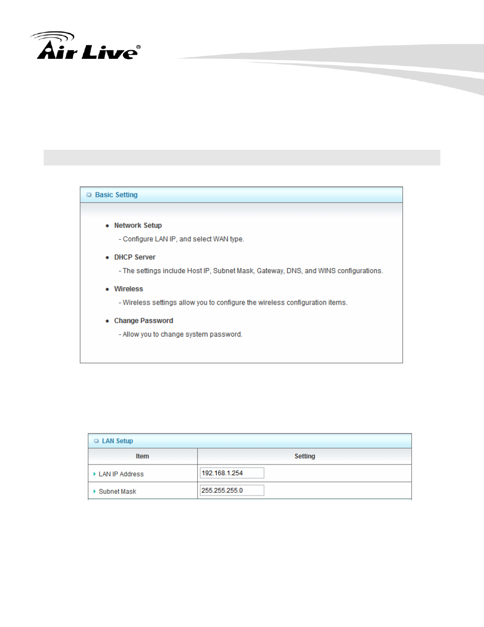 2 basic setting | AirLive WN-220ARM User Manual | Page 25 / 72