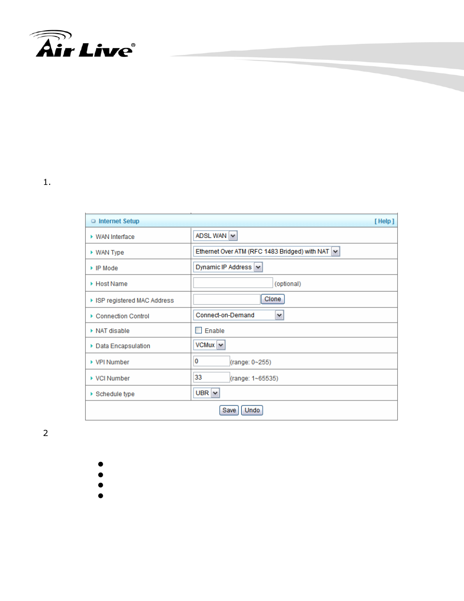 1 internet setup | AirLive WN-220ARM User Manual | Page 26 / 72