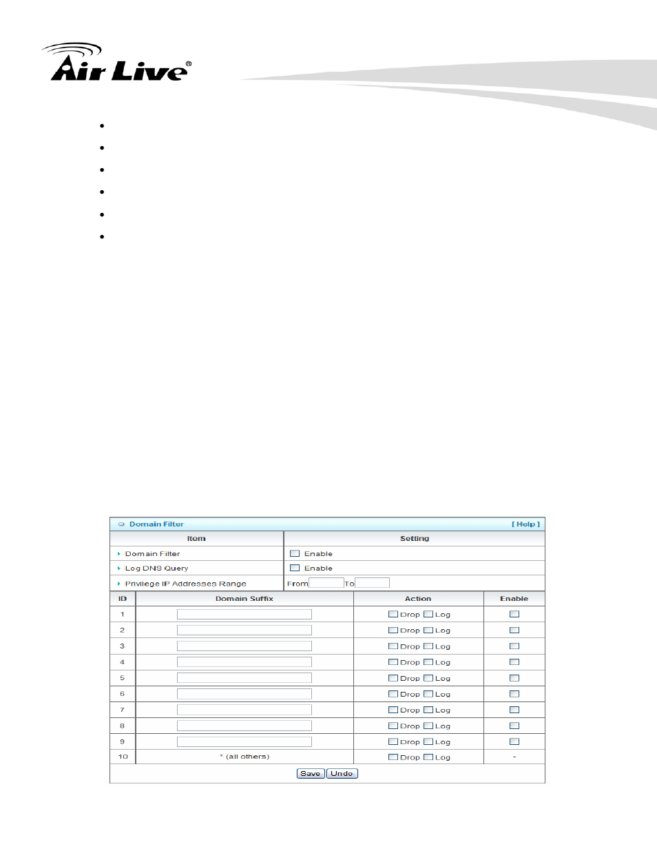 2 domain filters | AirLive WN-220ARM User Manual | Page 46 / 72