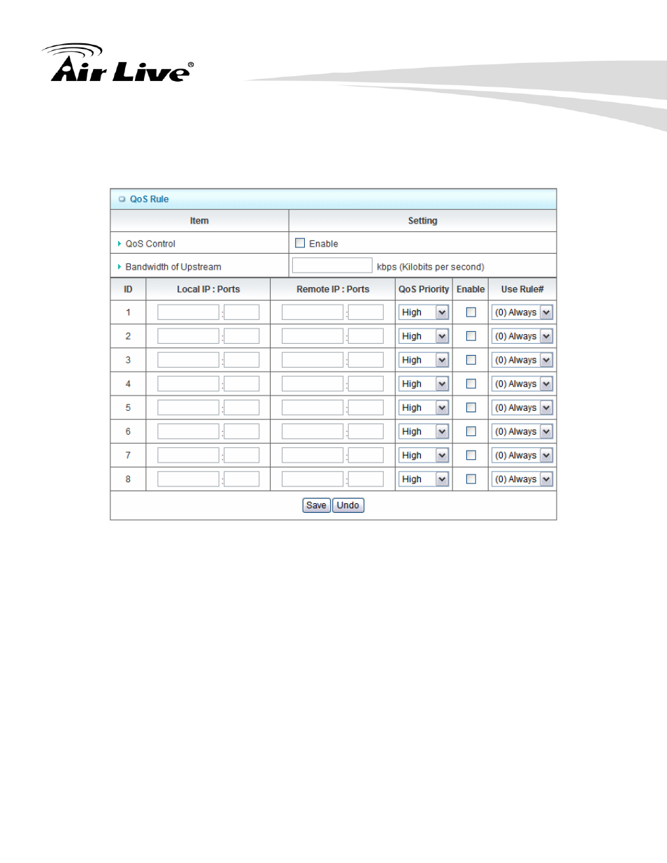 3 qos | AirLive WN-220ARM User Manual | Page 53 / 72