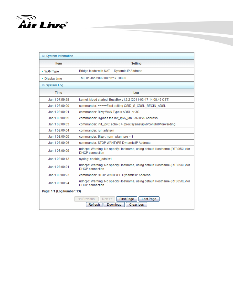 1 system information | AirLive WN-220ARM User Manual | Page 65 / 72