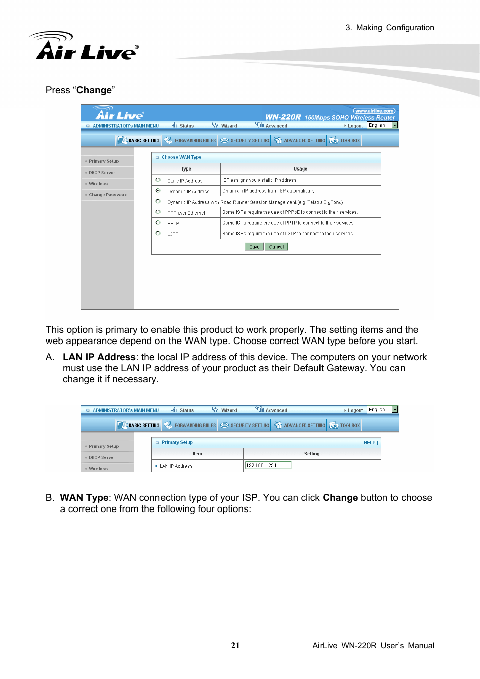 AirLive WN-220R User Manual | Page 25 / 81