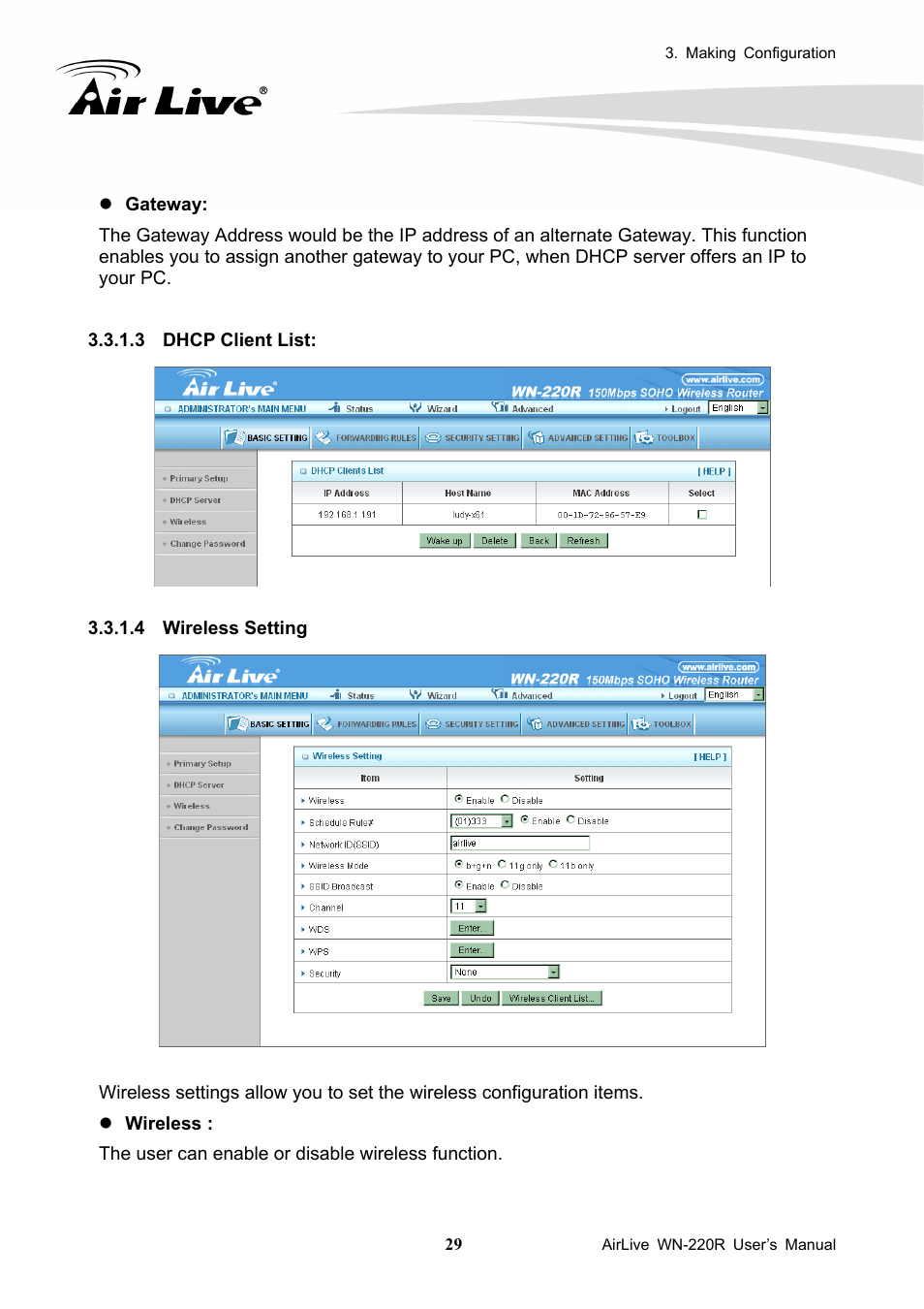 AirLive WN-220R User Manual | Page 33 / 81