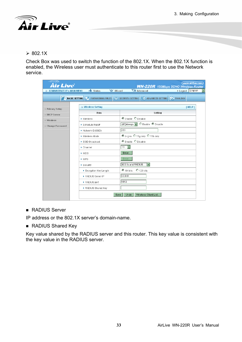 AirLive WN-220R User Manual | Page 37 / 81