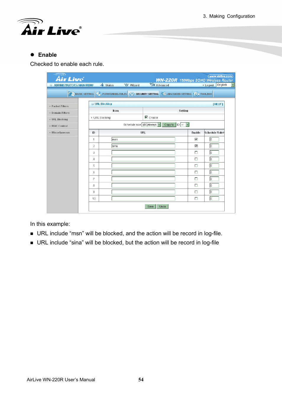 AirLive WN-220R User Manual | Page 58 / 81