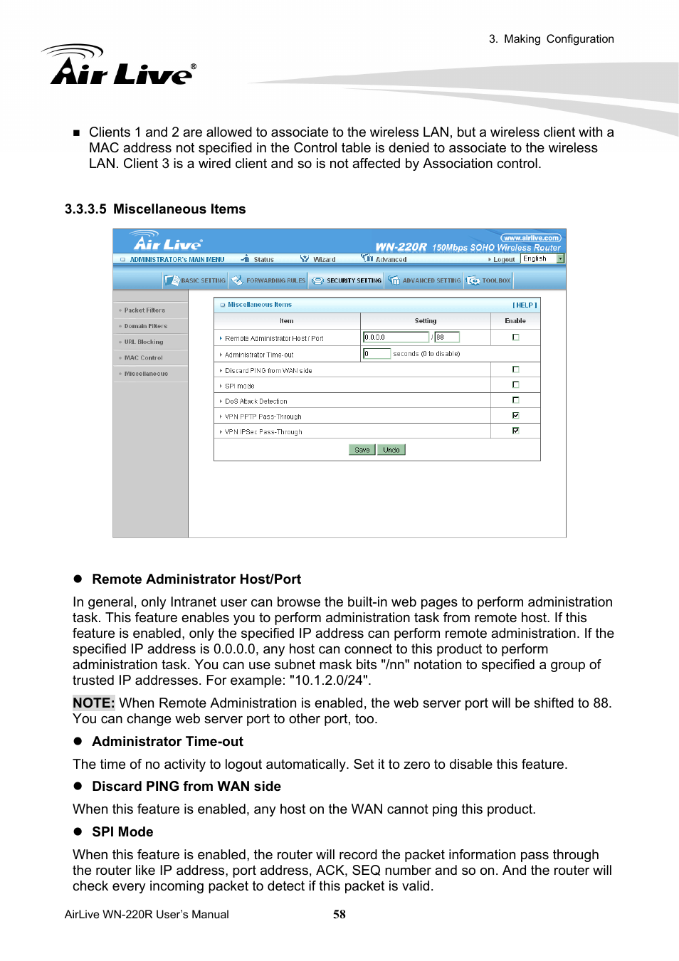 AirLive WN-220R User Manual | Page 62 / 81