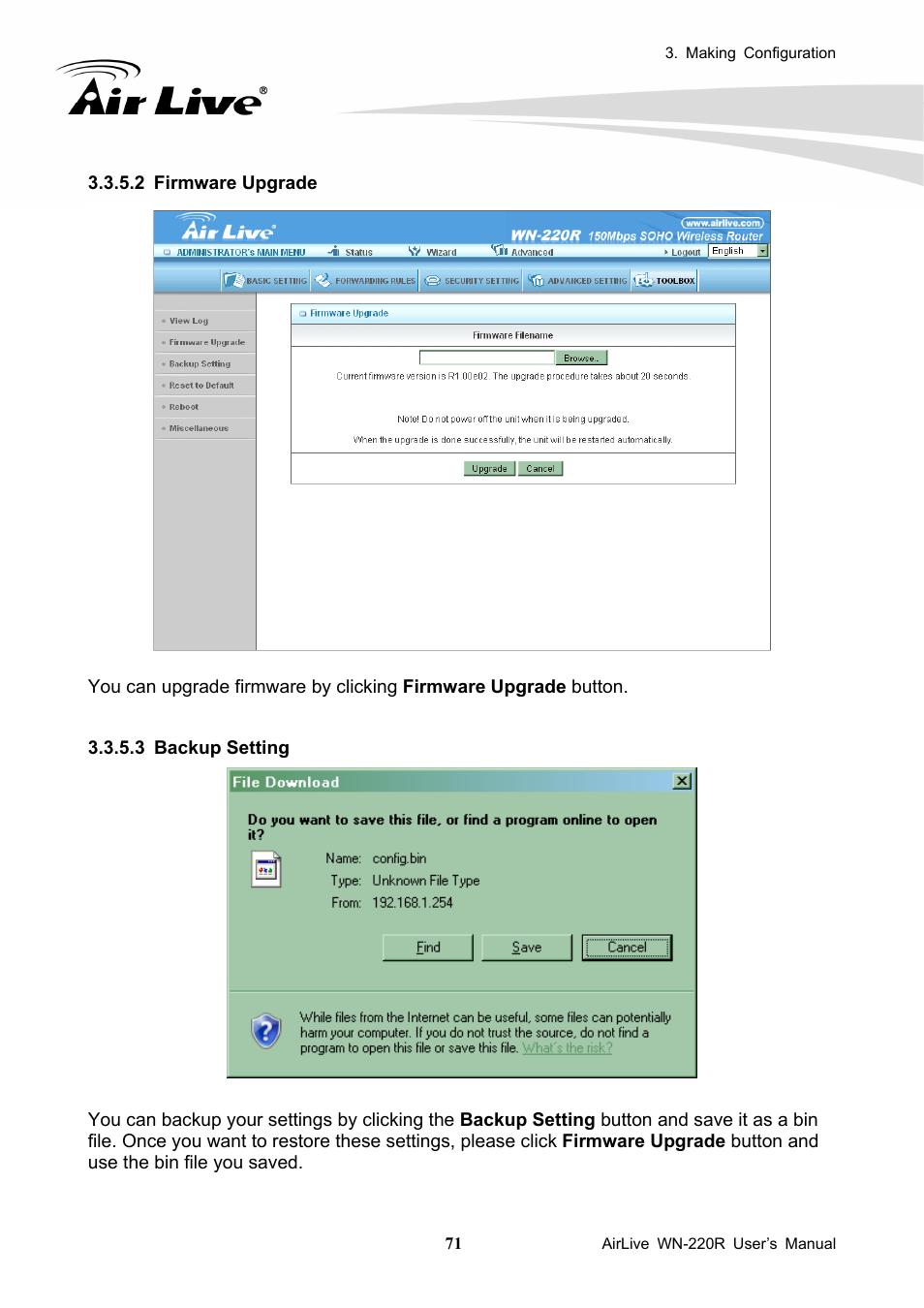 AirLive WN-220R User Manual | Page 75 / 81