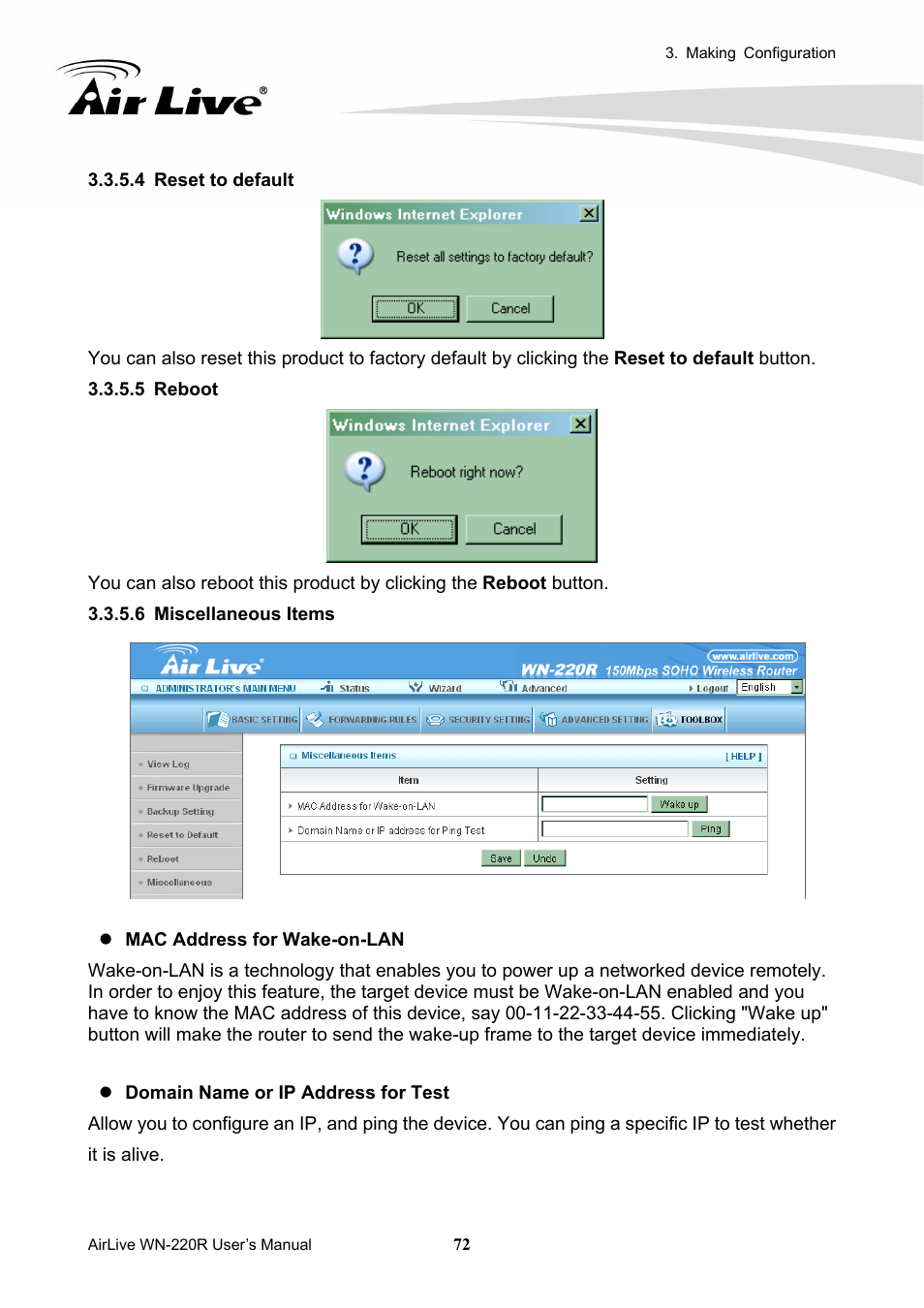 AirLive WN-220R User Manual | Page 76 / 81