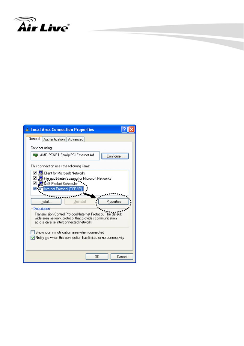 2-3 windows xp ip address setup | AirLive WN-250R User Manual | Page 23 / 160